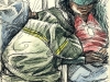 Airline workers sleeping
