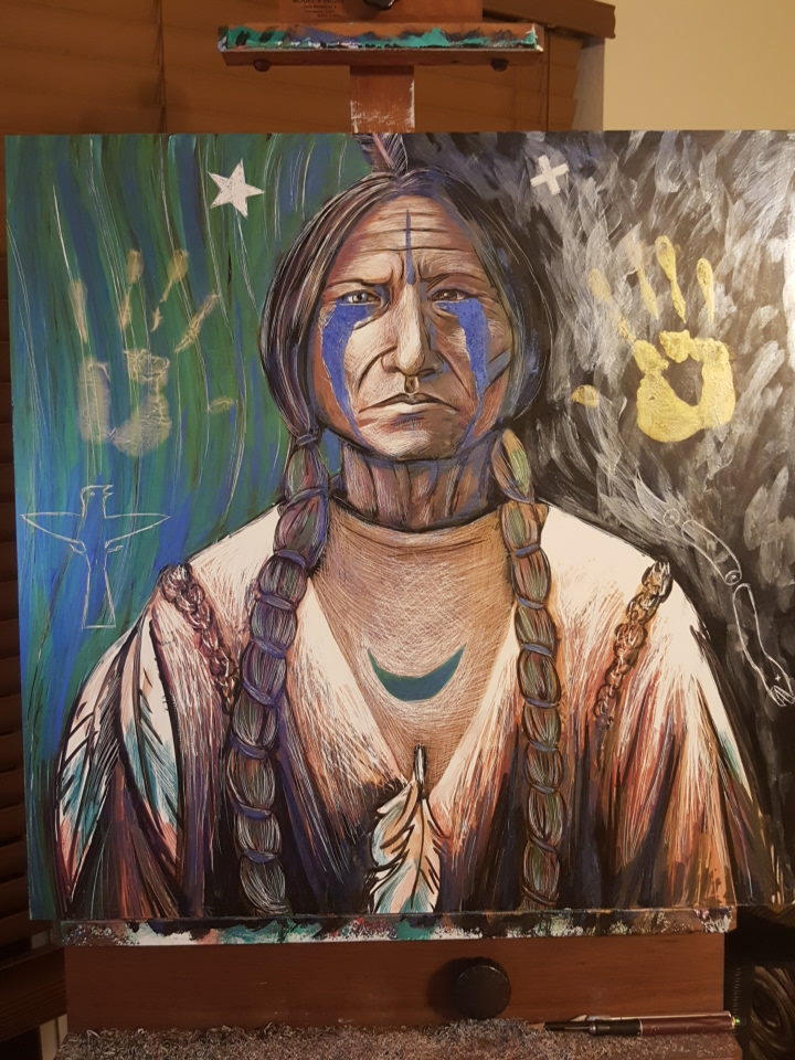 "Ghost Dancer" painting to help #standingrock #nodaplmovement